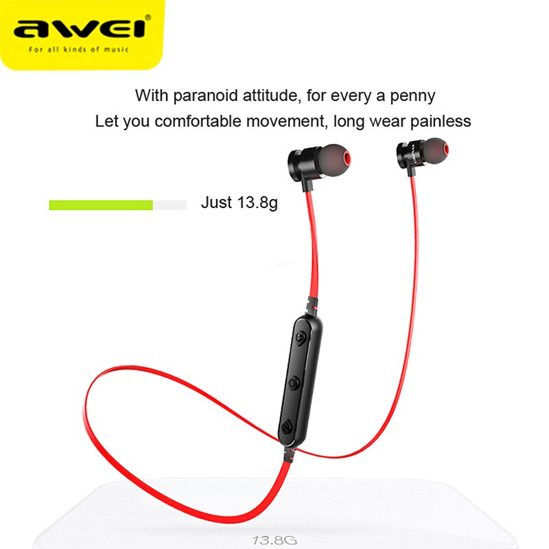 AWEI T11 Wireless Bluetooth Earphone Sport Headphones With Mic Earbuds Sport Stereo Sound Headset Headphones Earpieces For Phone