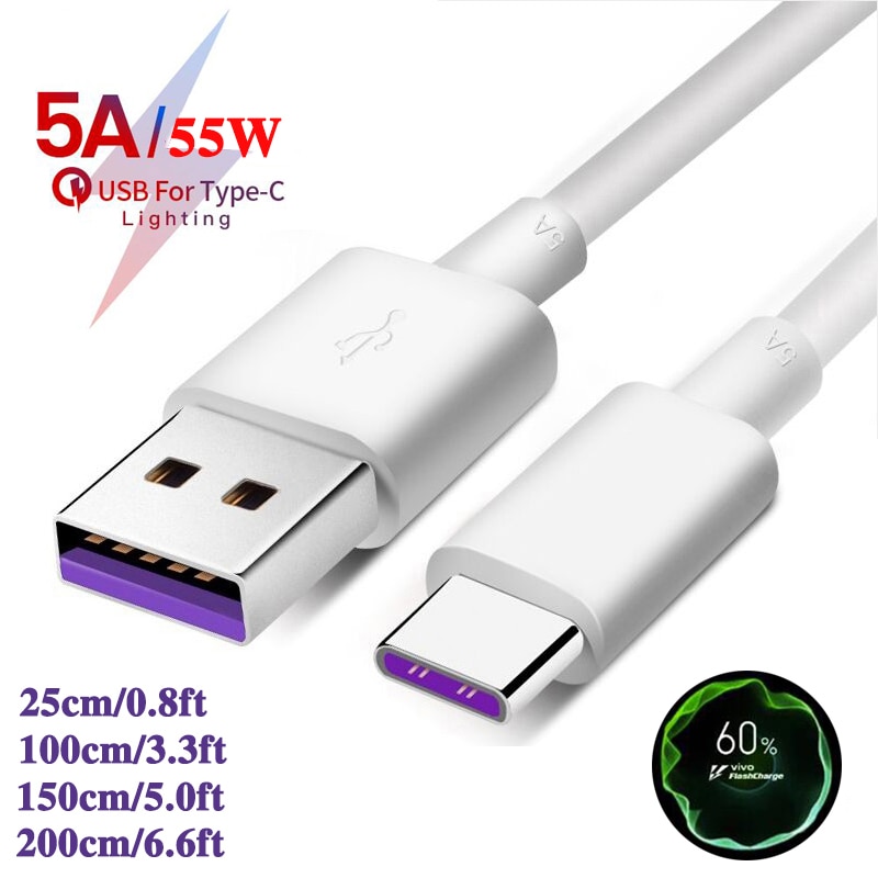 5A Snel Opladen Kabel Voor Vivo Nex/V17/V19 (Indonesië)/S6 5G Usb C Type-C Kabel Lader