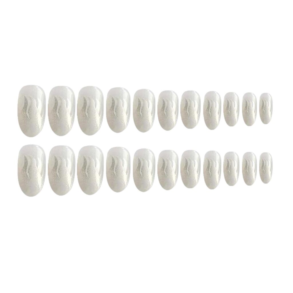 Uñas postizas de plástico ovaladas para decoración de uñas, 24 Uds.
