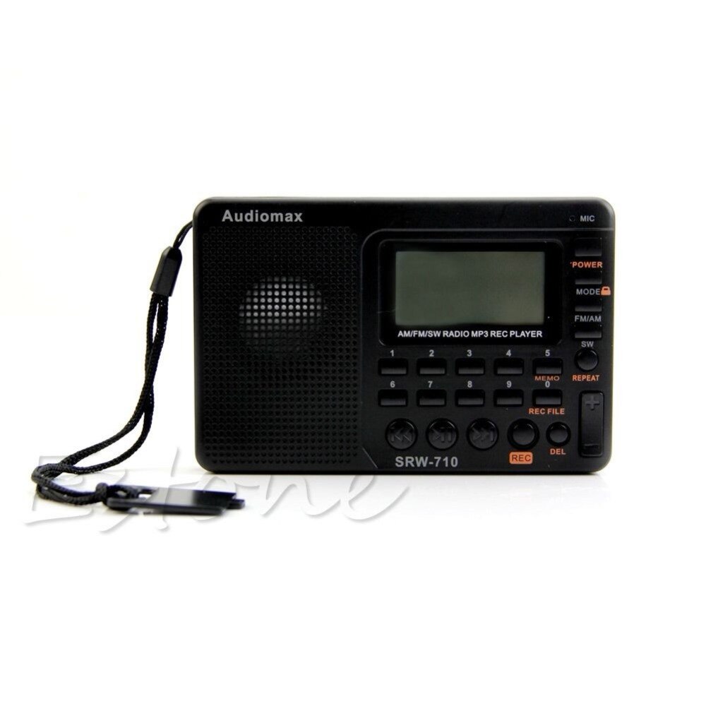 Digital Tuning LCD Receiver TF MP3 REC Player Portable AM FM SW Full Band Radio