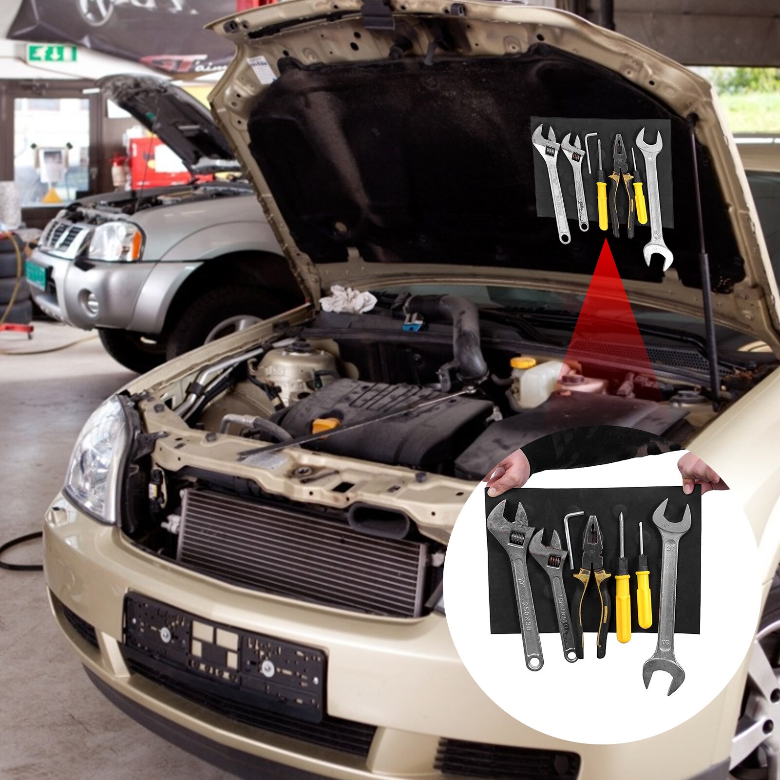 Flexible Magnetic Tool Holder, While Working Repair Tool Storage Mat For Workshop Garage EVA + magnet