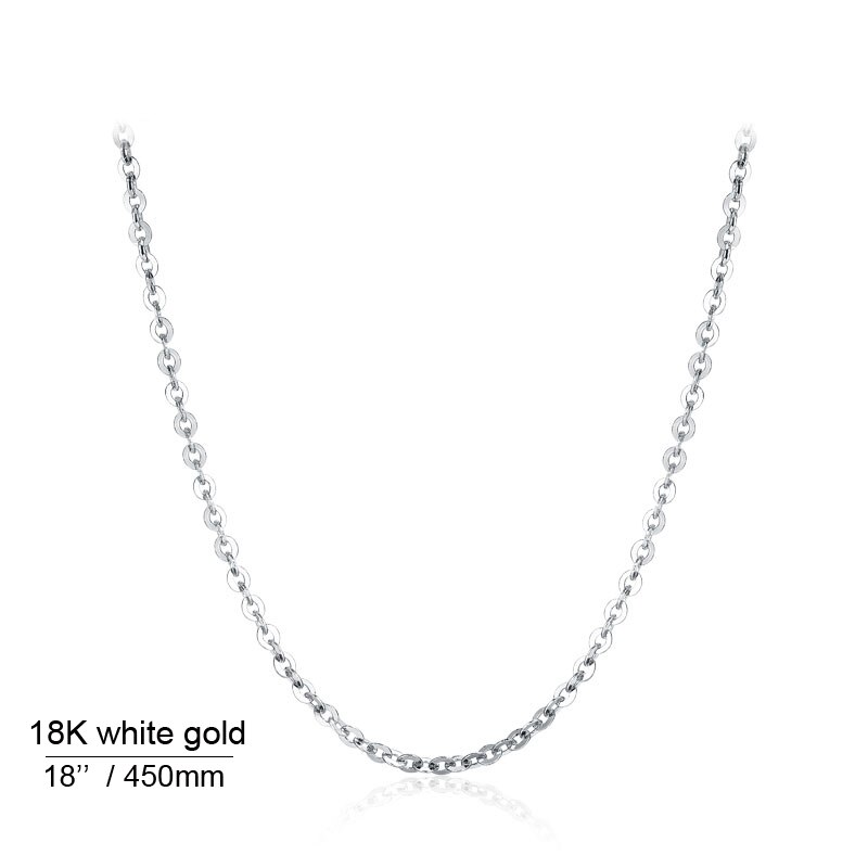 Genuine 18K White Yellow Gold Chain 18 Inches Au750 Rose Gold Necklace Pendant Wendding Party For Women: 18k white gold