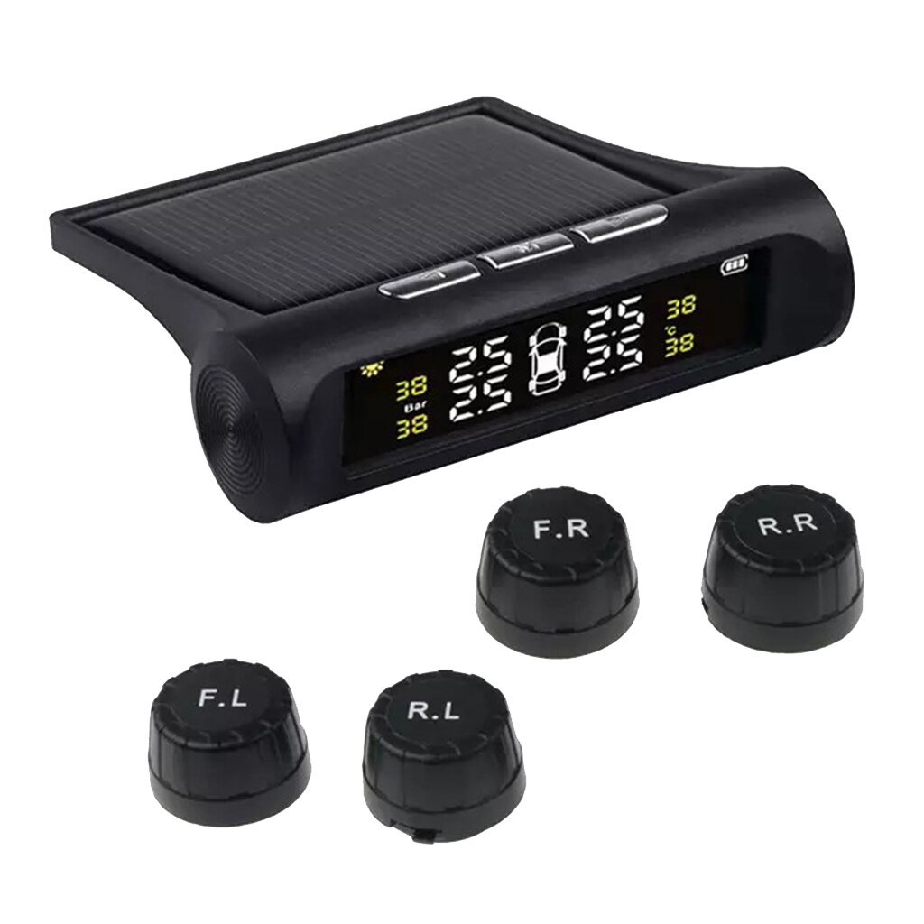 Solar Car Tire Pressure Monitor Tyre Monitoring Real-time External Sensor