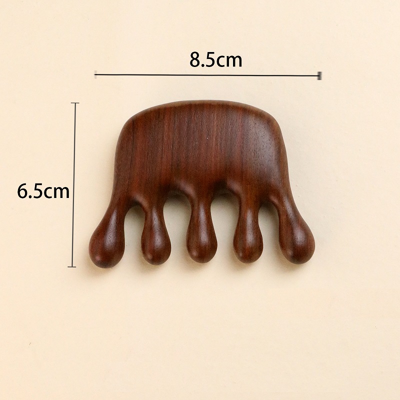 Masaje de madera peine masajeador de madera cuero cabelludo cabeza aceite masajeador cuero cabelludo peine herramientas AMS01: Castaño