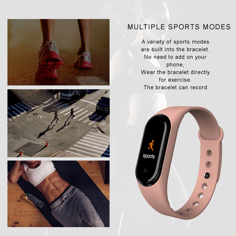 M4 smarte armbånd armbånd trykk/puls/søvn helsemonitor/skritteller vanntett sportsarmbånd fitness tracker
