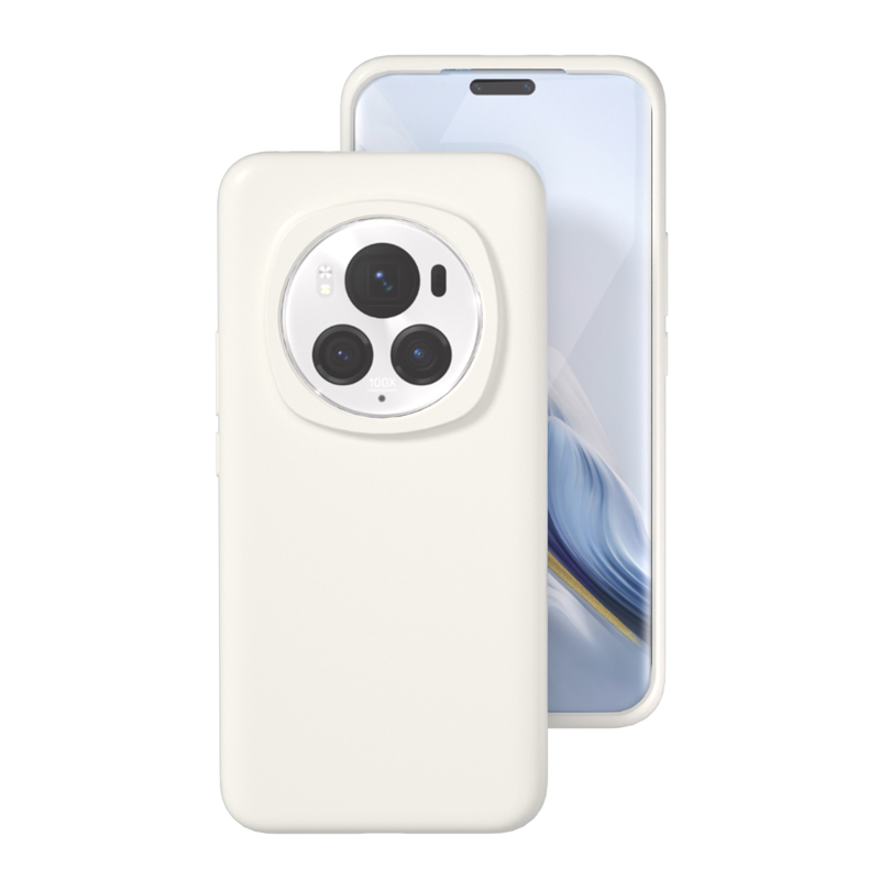 Para Honor Magic 6 Pro funda suave de silicona líquida Premium con flocado dentro de la carcasa protectora para Honor Magic6: PE / Marfíl