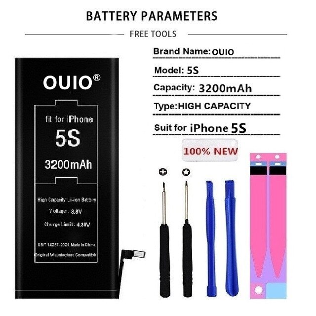 Original iPhone 6 7 8 Plus XR XS MAX Handy Batterie Für iPhone 5 5S 5SE 6S X Hohe Kapazität Ersatz Batterie: For iPhone5S