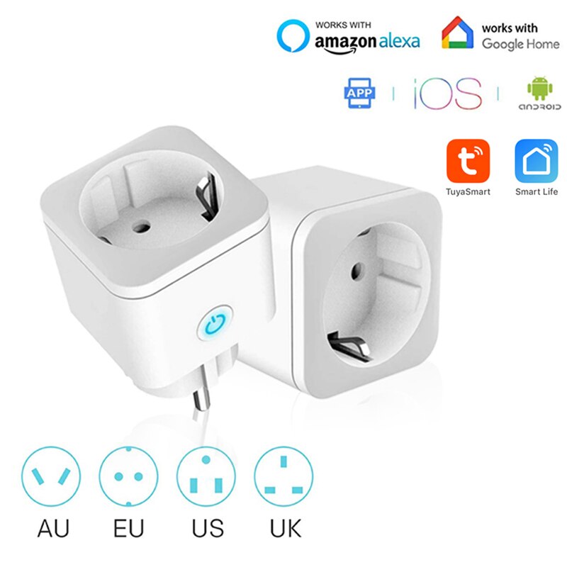 Home Wifi Smart Plug Wireless Remote Plug Adapter EU Plug Works with Alexa Google Home Smart Power Socket