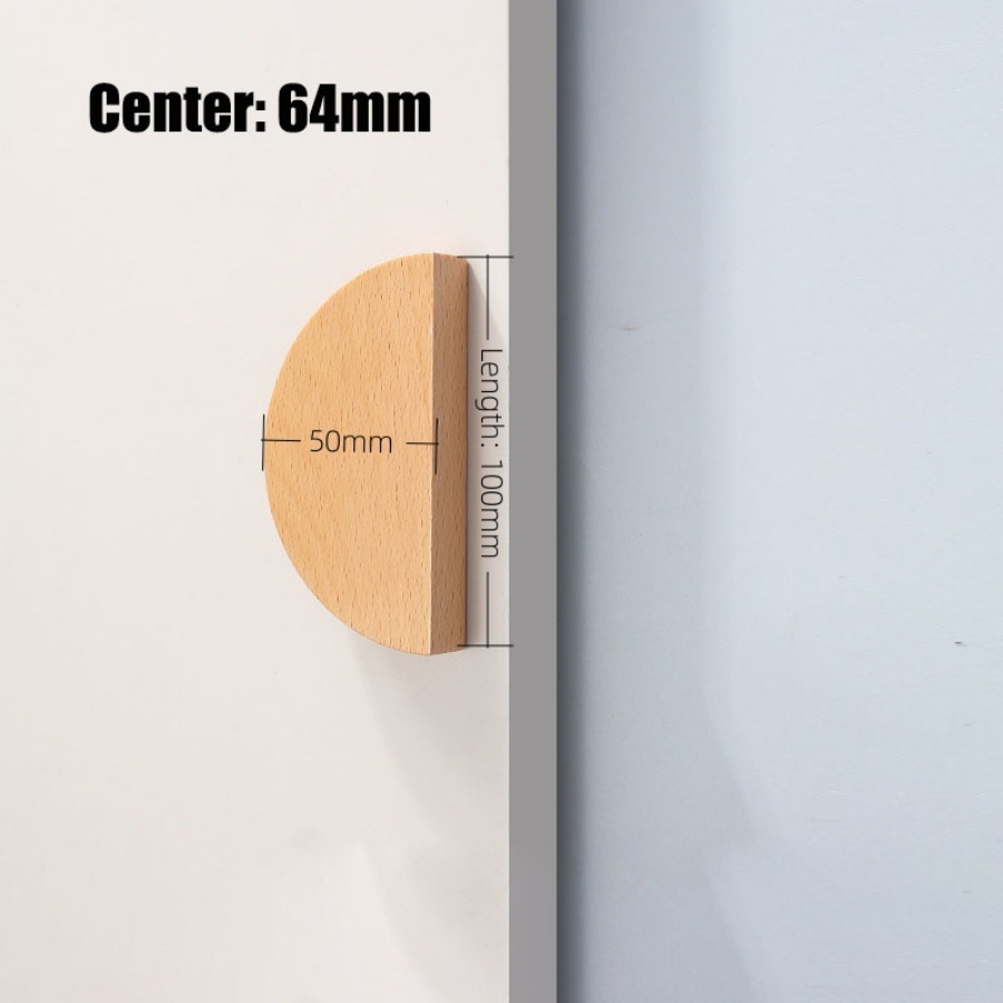 Manijas de puertas de gabinete de madera, perillas de cajón semicirculares, tiradores de armarios, muebles de armario para habitación de niños, manijas de madera semicirculares: Blanco