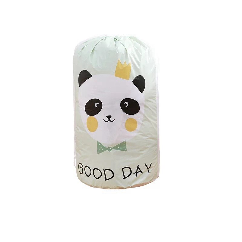 Cartoon Bear Storage Bag Beam port Transparent Large Closet Organizer Baby Toy Wardrobe Moistureproof Quilt s: Green panda