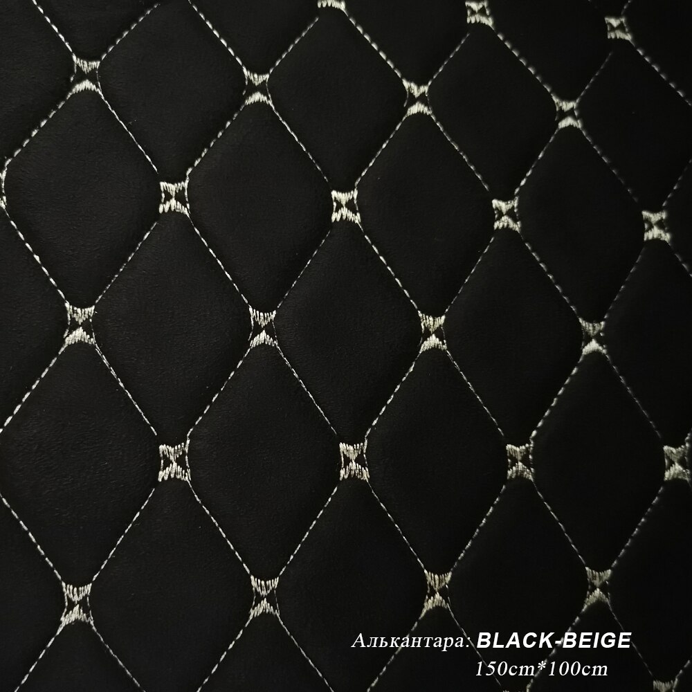 3D Diamant Wildleder Stoff Auto Innen Änderung Auto Sitz Abdeckung Auto Tür Änderung Auto Decke Änderung Möbel Sofa Änderung: Schwarz-BEIGER