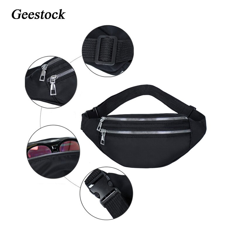 Gestock – sac banane en Nylon pour femmes, sacs à bandoulière décontractés unisexe, sac banane de hanche, sac de ceinture de voyage, sac à main de Sport