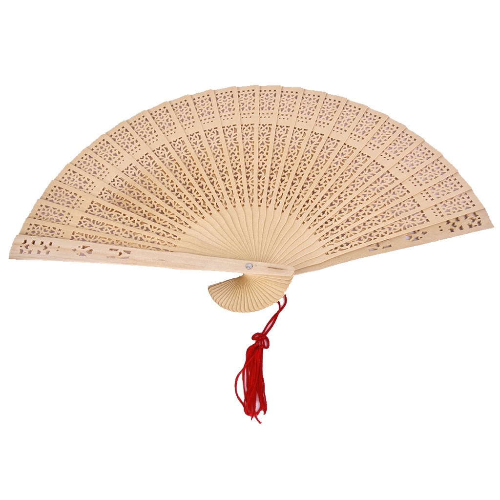 Abanico de mano de sándalo japonés chino perfumado de madera para de boda Cosplay
