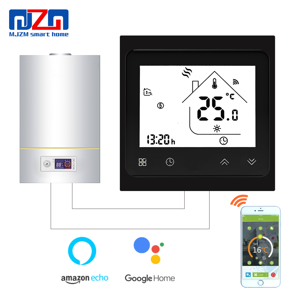 MJZM BGL-002-WiFi Thermostat pour Chaudière À Gaz Régulateur De Température Alexa Google Home Contrôle Thermorégulateur pour Pièce Chaude