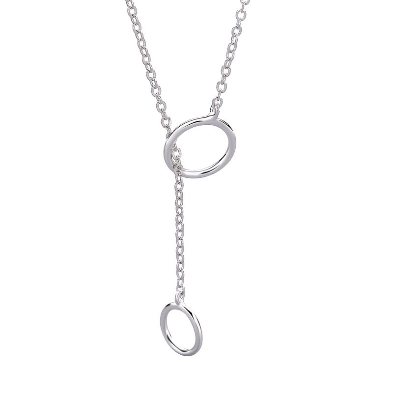 INZATT OL Echt 925 Sterling Silber Runde Anhänger Halskette minimalistisch Feine Schmuck zur Seite fahren Kette Für Frauen