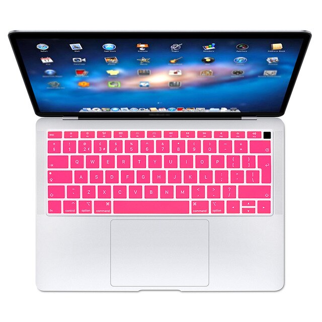 MacBook Air 13 A1932 Keyboard Protector - Silicone Euro Layout Dustproof Waterproof Skin: Rose