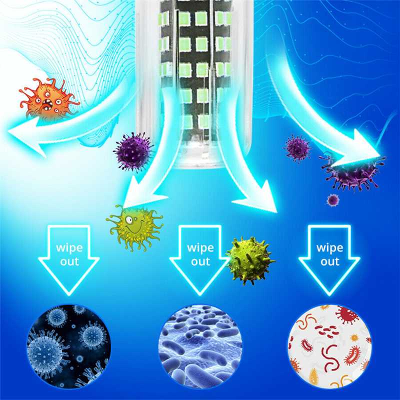 30/102LEDs E27 UVC Germicidal Lamp LED UV Light Bulb Home Indoor Sterilizer AC 110V/220V Corn Shape UVC Germicidal Lamp