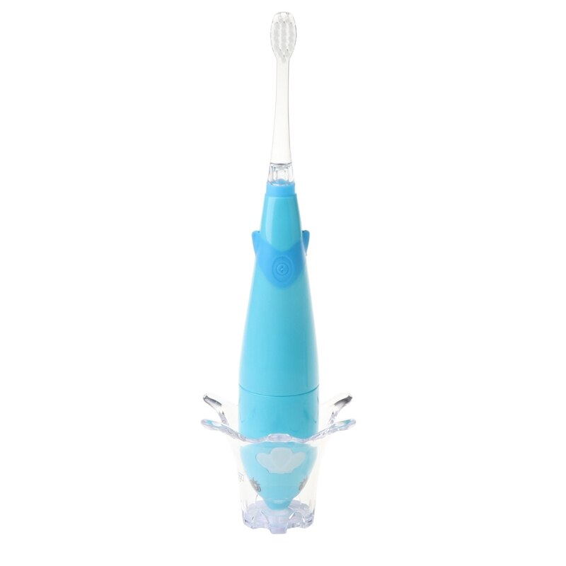 Kids Sonic Toothbrush Electric Brush Waterproof Musical Dolphin Shape LED