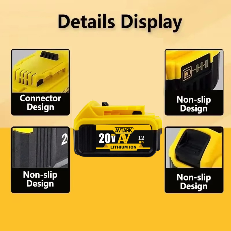Batería DCB200 de 20V Compatible con herramientas eléctricas dewalt, herramienta eléctrica recargable de 18V y 12Ah, baterías de litio de 20V, 18 voltios, 18v, 12Ah