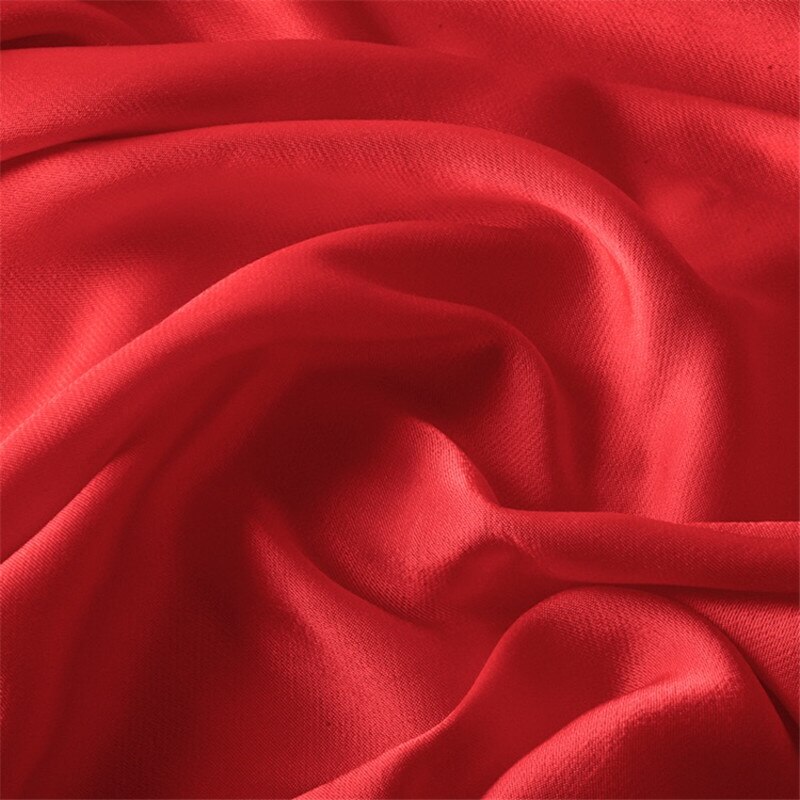CF704 Solid Red Luxury Shiny Fabric For Dress Uniform Suit Coat Chinese Qipao 100% Cotton Satin Handmade Diy Fabrics