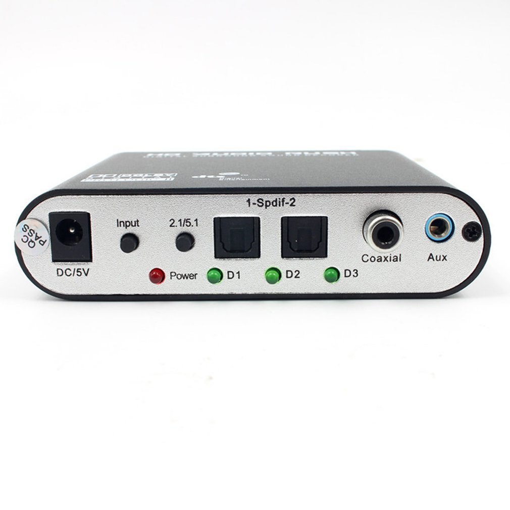 Digital 5.1 Audio Decoder Dolby Dts/Ac-3 Optical To 5.1-Channel RCA Analog Converter Sound Audio Adapter Amplifier Converter