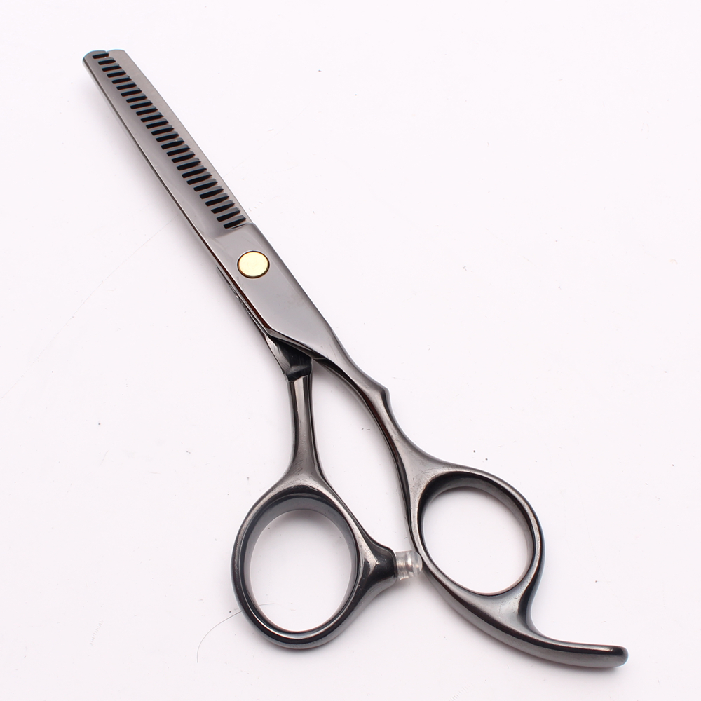 5.5" 16cm JP Steel Engraving Brand Black Cutting Shears Thinning Scissors Hairdressing Scissors Hair Scissors C1005