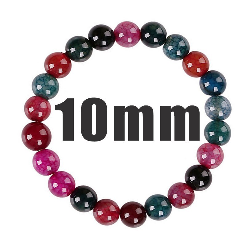 Candy Color Agates Bracelet Mix Color Semi-precious Stone Onyx Beads Strand Bracelets for Women Men Handmade Loose Beads Jewelry: 10mm