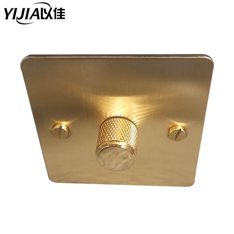 Wallpad simple LED gradateur interrupteur 1Gang électrique lumière luminosité régulateur Antique laiton norme ue avec griffes