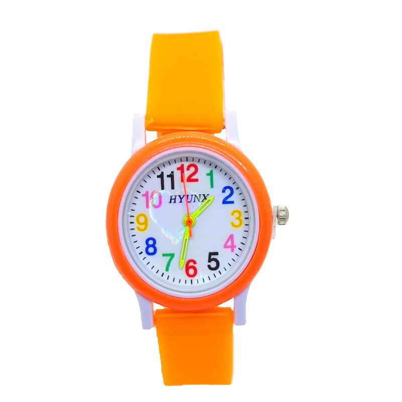 Mange farver børneure ensfarvet rem sport digitale ure til drenge piger ur timer: Orange