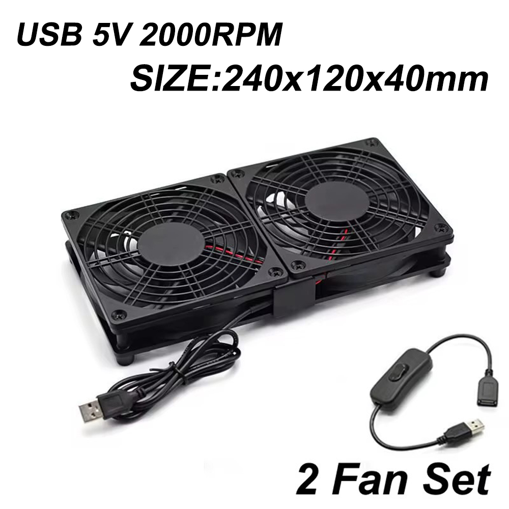 Wentylator chłodzący do routera DIY PC Cooler TV Box Bezprzewodowa, cicha, cicha, cicha DC 5V Zasilanie USB 120mm 240mm Wentylator 12CM W/śruby Siatka ochronna: Czerwony