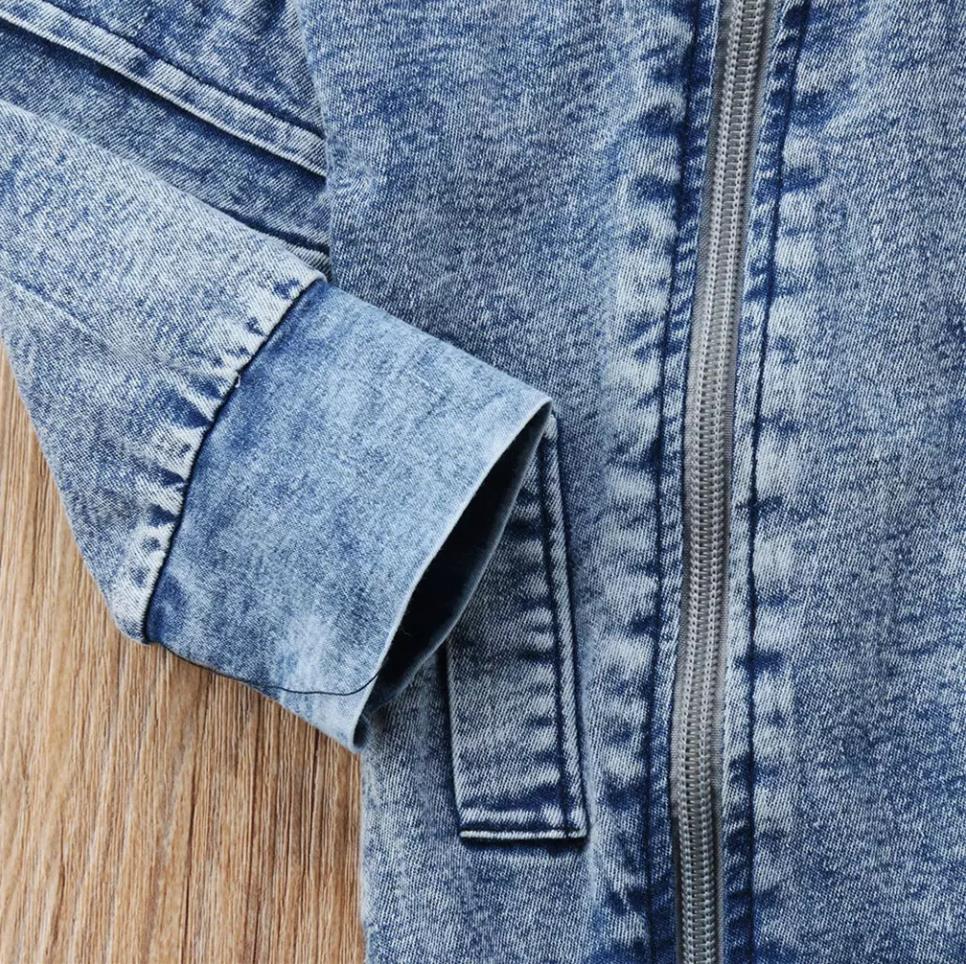 0-3Y Kids Baby Jongen Meisje Denim Rits Romper Jeans Leggings Jumpsuit Lente Fall Leuke Warm Slim Unisex Kind Playsuit