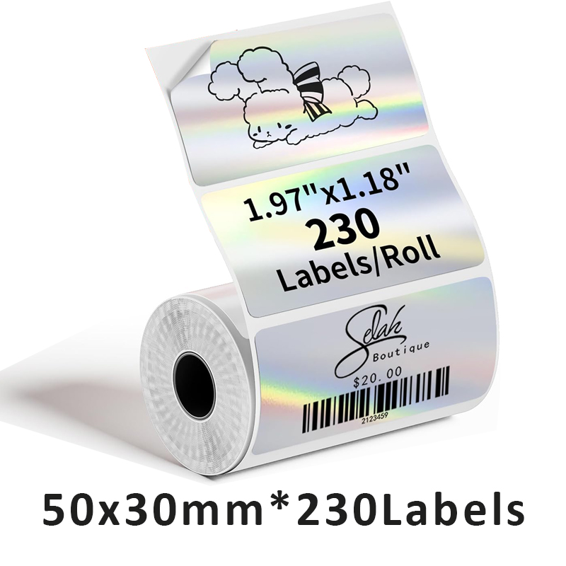 M110 Color Transparent Thermal Adhesive Label Roll,suit for phomemo M110/M200/M120/M220 E210 P50 DETONG P1