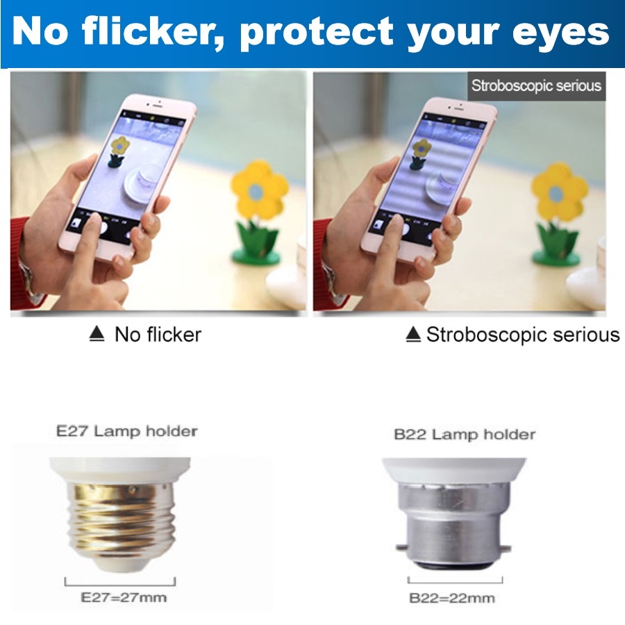 LED Bulb Lamps E27 B22 Lampada Lampe Bombilla Lamparas Bedroom Reading Downlight 6W 9W 12W 15W 18W 110V 220V Cold White Warm