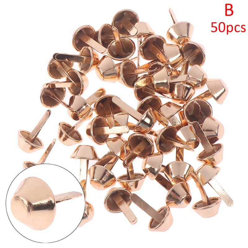 12mm Metal Crafts Purse Feet Rivets Studs Pierced For Purse Handbag Leather DIY Accessories Punk Rock Rivets Bag 50pcs/lot: B