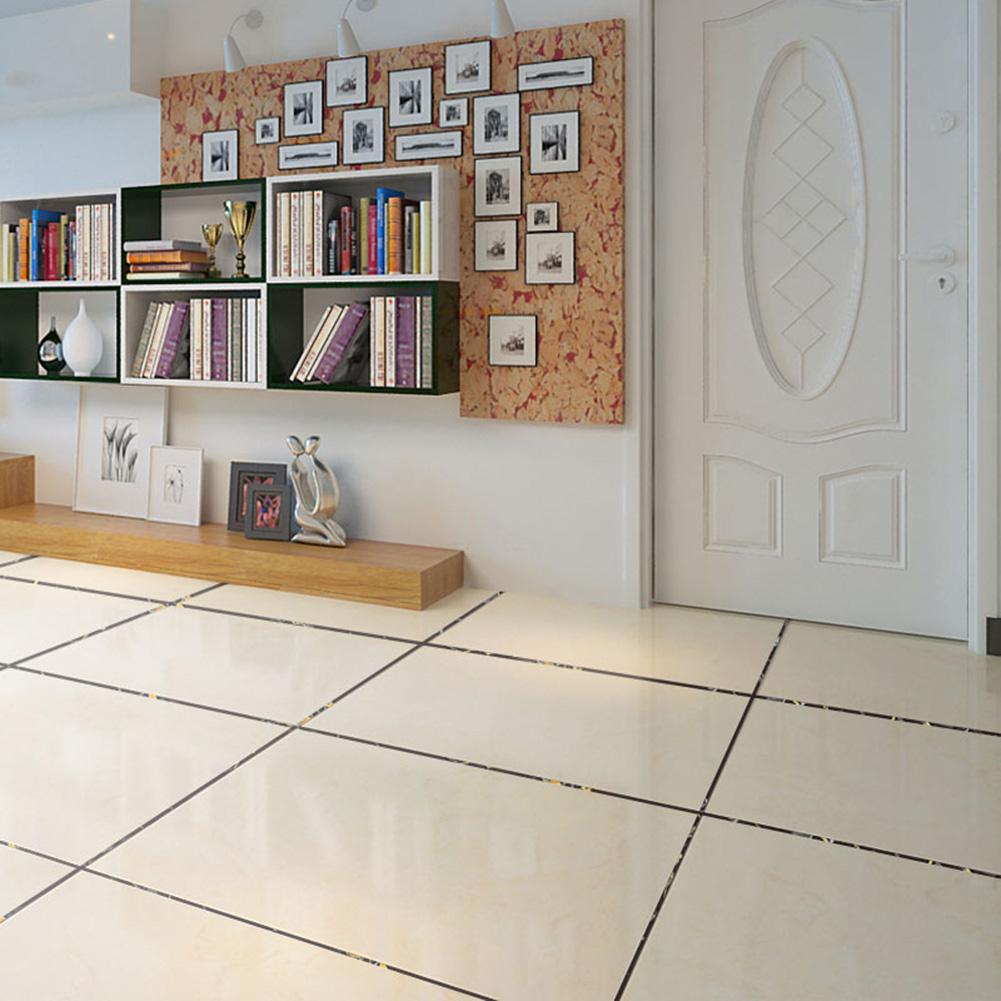 Durable Tile Stickers Classic Delicate Texture 500cmx5cm PVC DIY Self-adhesive Waterproof Floor Wall Tile Sticker Home Decor