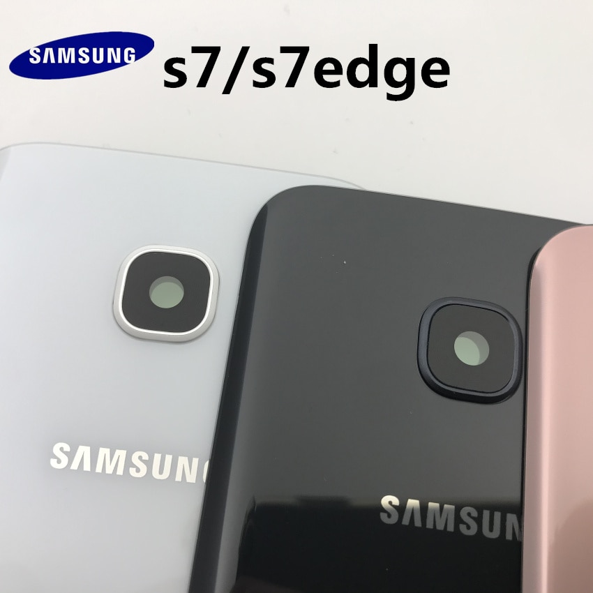 Original Glass for SAMSUNG Galaxy S7 G930 S7 edge G935 Back Battery Cover Door Rear Housing Case Replacement + Adhesive Sticker