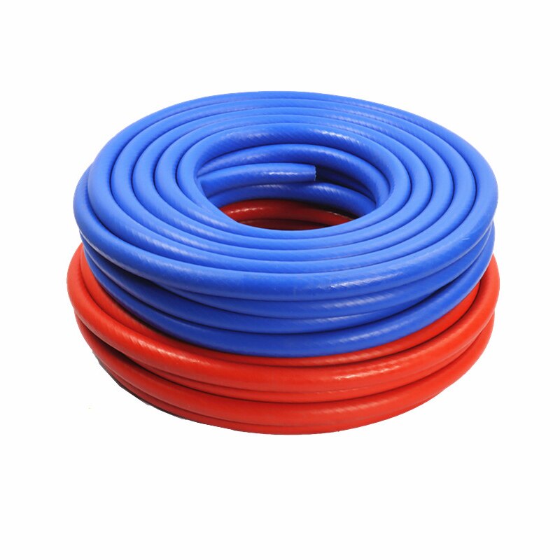 1Meter Red &amp; Blue Silicone Tube Flexible Rubber Braided Hose Heat And Pressure Resistant
