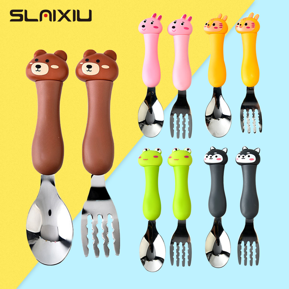 Kids Lepel En Vork Set Baby Gadgets Servies Set Baby Gadgets Feedkid Kinderen Rvs Bestek Voor Kinderen Servies