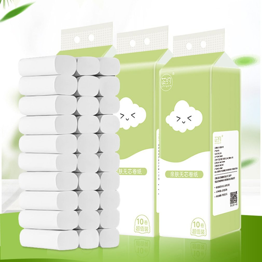 Huishoudelijke Toiletpapier Houtpulp Tissues Papier Coreless Speciale Papieren Handdoeken Toiletpapier 10 Rolls