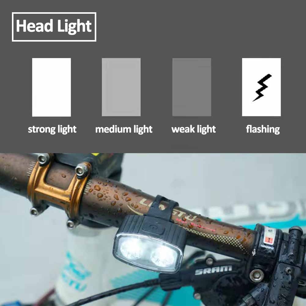 Fiets Licht Set Led Head Voorlamp Achterlicht Waterdichte Super Heldere Usb Opladen Fietsen Lantaarn Voor Fiets Accessoires