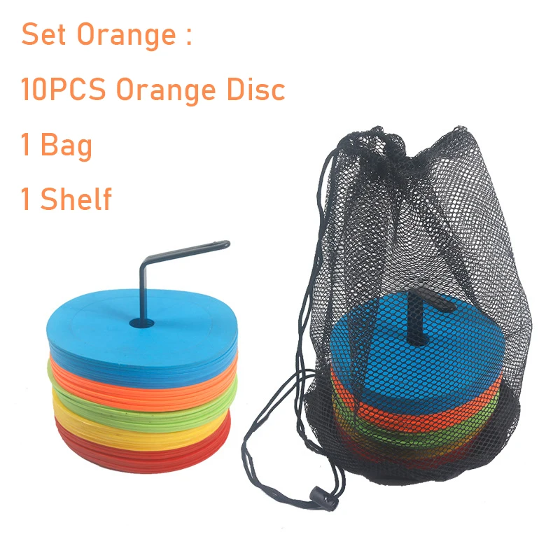 Disque marqueur de cônes plats de football, 10 pièces, marqueurs d'entraînement d'agilité de vitesse de sport de basket-ball, équipement d'entraînement Portable indéformable: Bleu