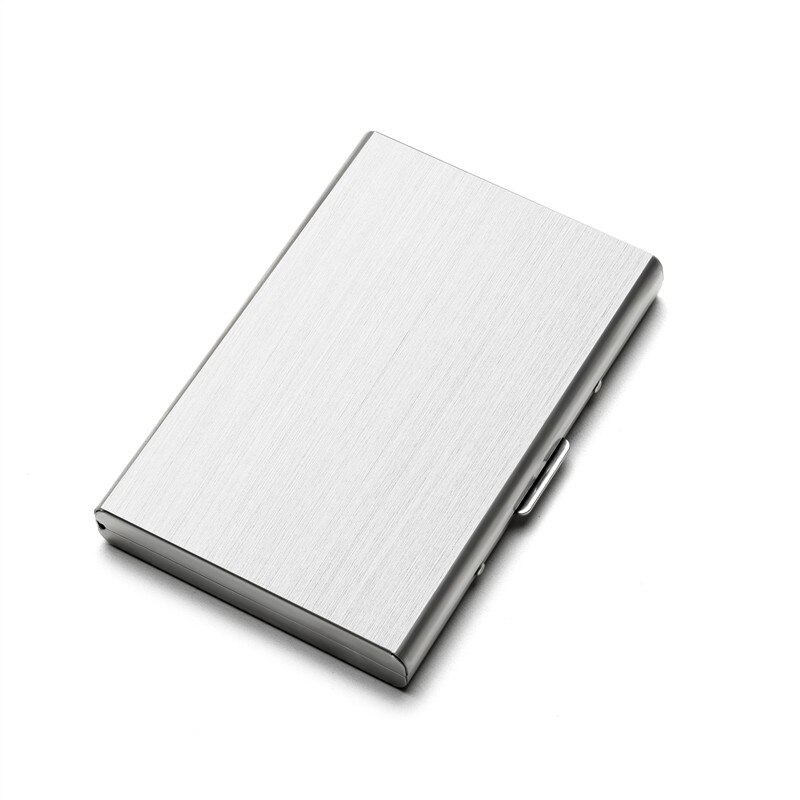 Zovyvol Zwart Portefeuilles Metalen Mode Id Houders Unisex Doos Business Multi Portemonnees Zilveren Credit Kaarthouder: Silver WDCC12