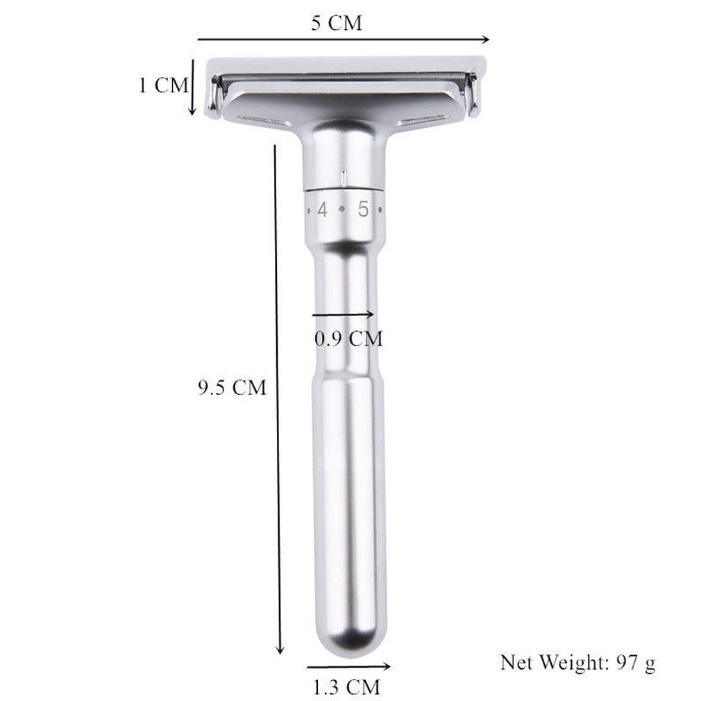 Butterfly Safety Razor & 10 Double Edge Blades Classic Shaving Vintage