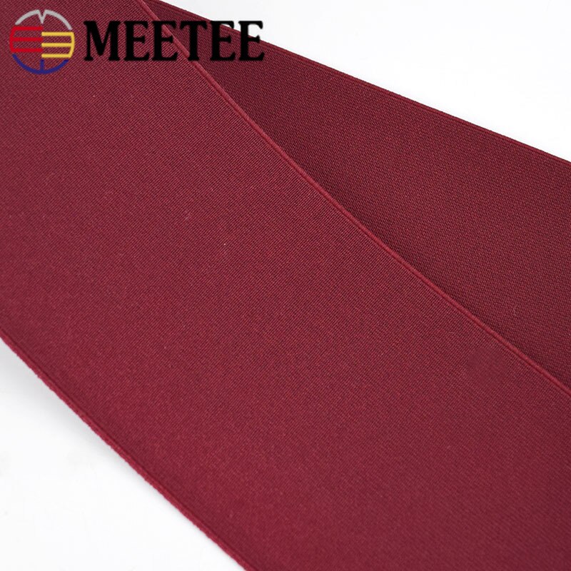 2 metros 10cm de ancho 1,4mm cinta elástica Color Beige vino cinta de banda de goma elástica gruesa de doble cara para Ropa Accesorios de cintura