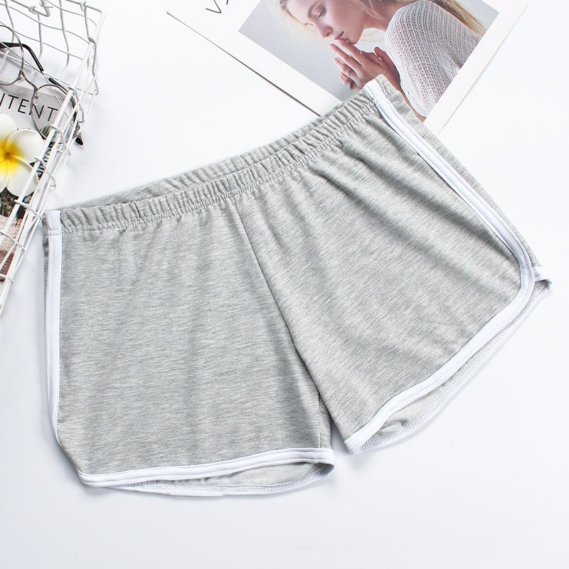 Simple Ladies Beach Shorts Casual Patchwork Fitness Workout Summer Shorts Women's Stretch Tight Slim Beach Shorts: gray / XL