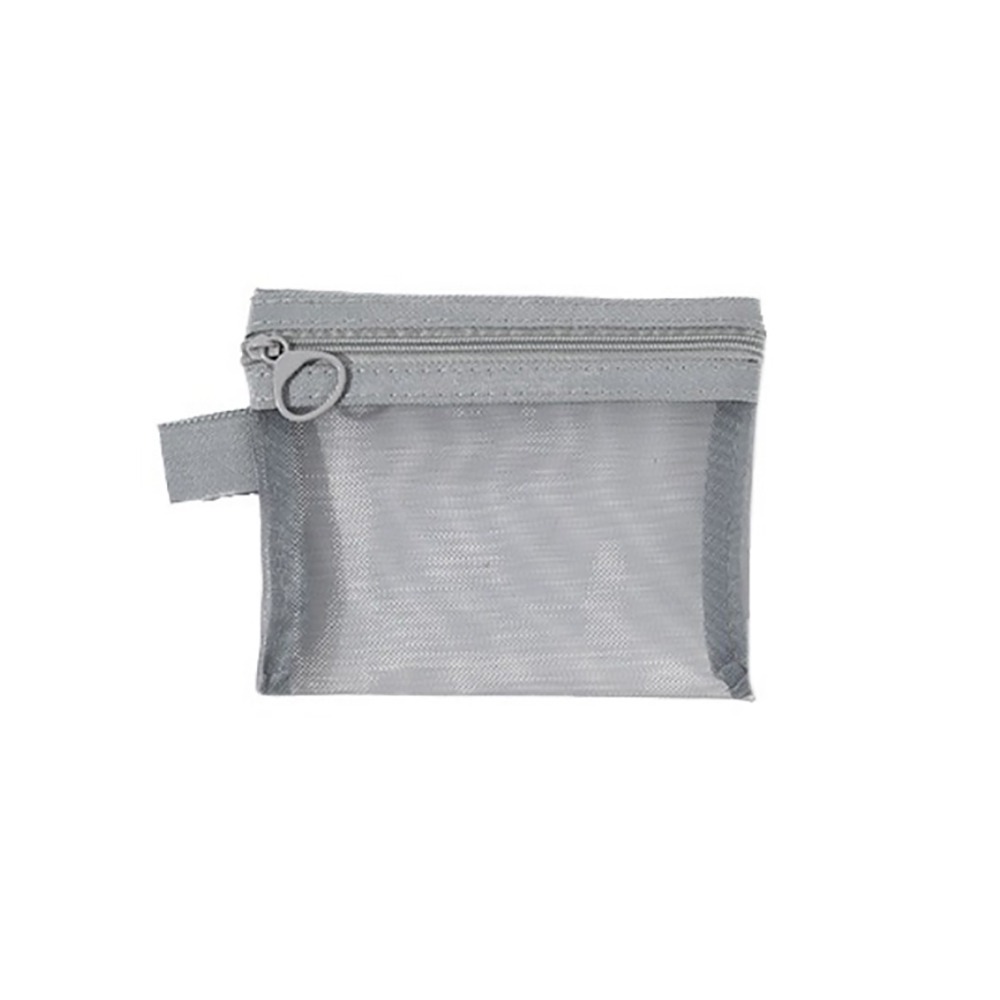 Transparent Black Mesh Makeup Case Organizer Storage Pouch Casual Zipper Toiletry Wash Bags Make Up Women Travel Cosmetic Bag: SKY BLUE