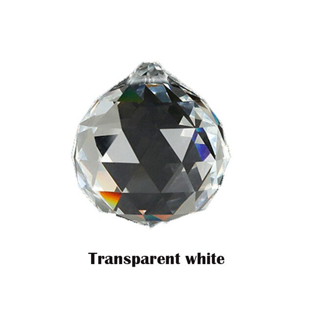 20mm Klar Kristall Beleuchtung Ball Feng Shui Lampe Ball Prisma Regenbogen Sonne Fänger hause Hochzeit Party Dekoration: transparent Weiß