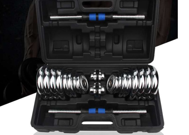 Dumbbells Electroplated dumbbells Men's dumbbell box Electroplated dumbbells box Men's detachable electroplated dumbbe: 15KG