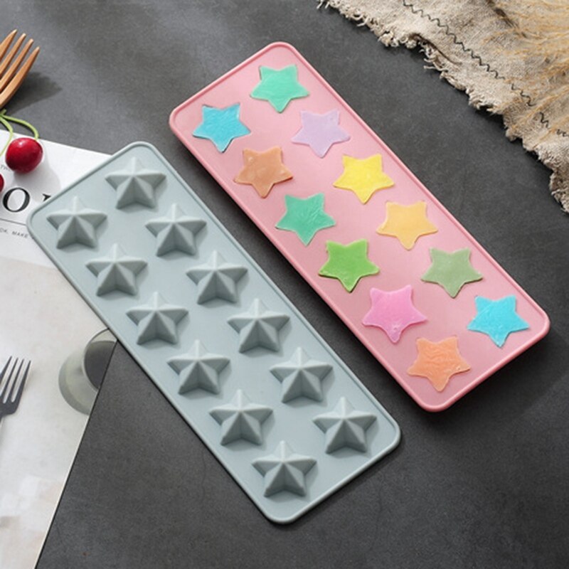 Diy siliconen mal in de vorm van 3d sterren, taartdecoratiegereedschap, cupcake siliconen mal, chocolade mal, decoratie ijsmachines