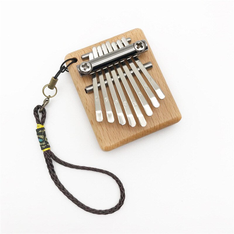 8 Key Mini Kalimba Exquisite Finger Thumb Piano Marimba Musical Instrument Africa Finger Piano Good Accessory Pendant: Mahogany Color